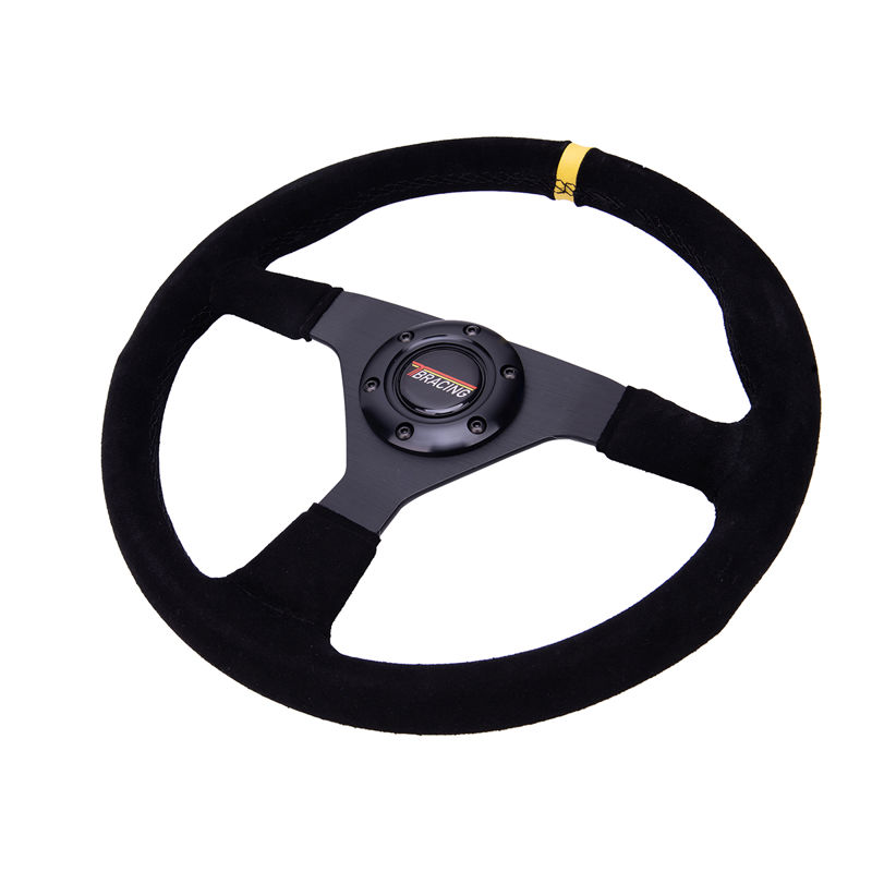 5mm thickness Suede Steering Wheel aluminum horn cover